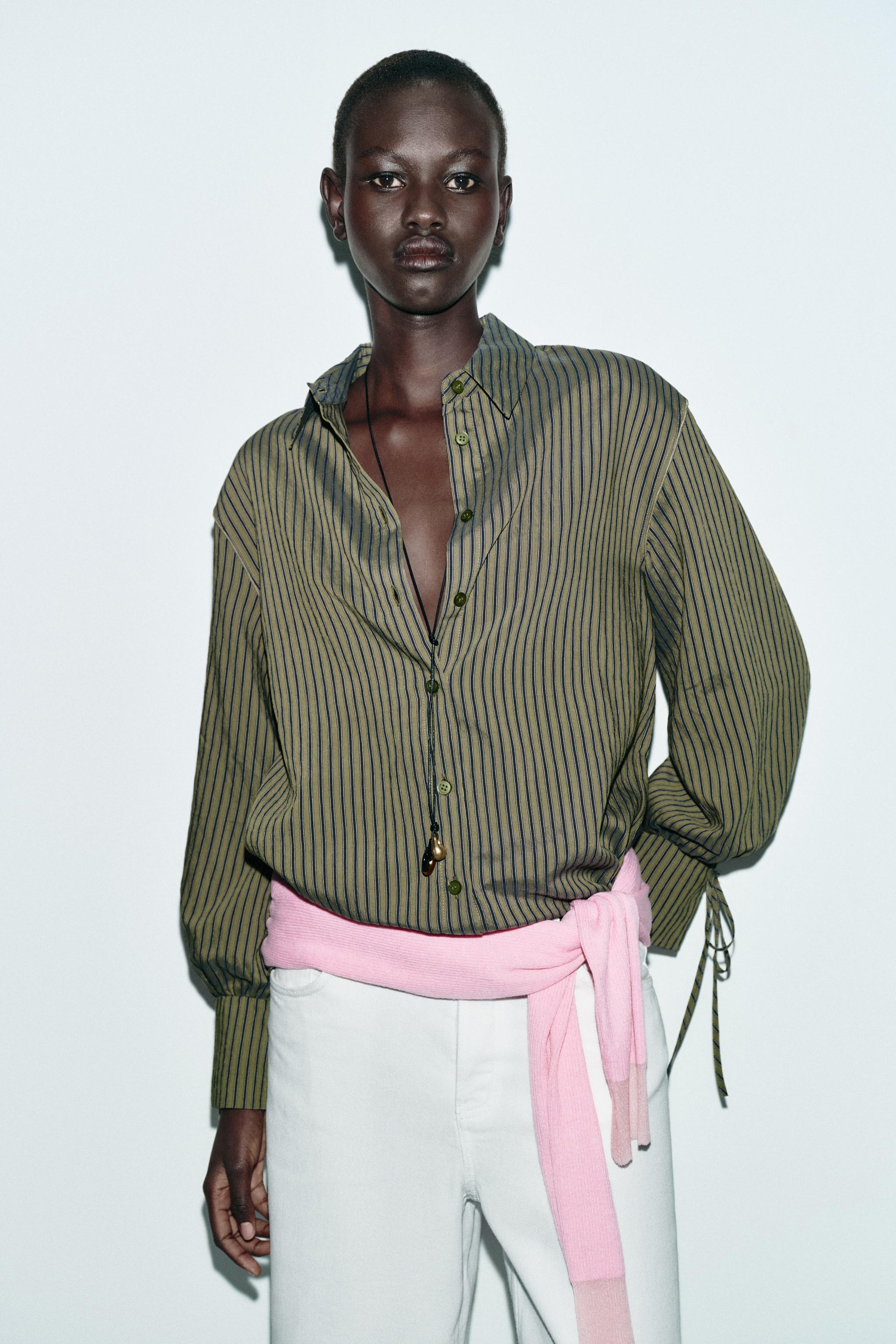 STRIPED SHIRT WITH BOWS